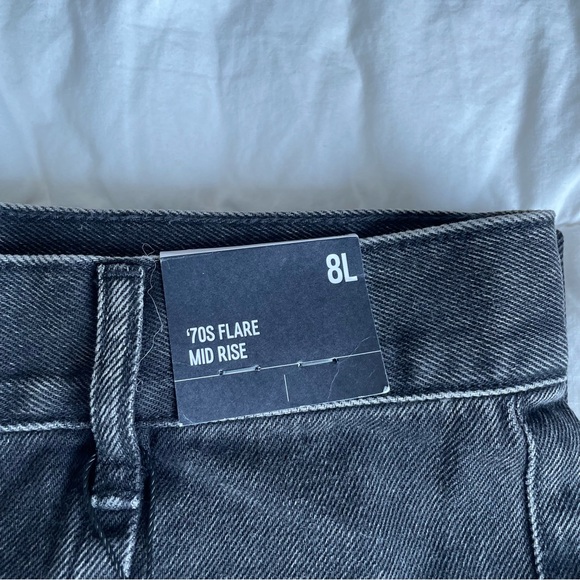 NWT EXPRESS Black Jeans 70s Flare Midrise Women's 8L - Picture 5 of 7